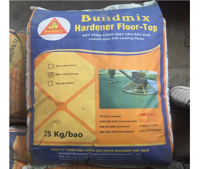 Bột rắc tăng cứng sàn, màu xanh Buildmix Handener Floor Top Green - Bao 25kg