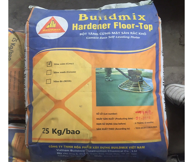  Bột rắc tăng cứng sàn, màu xám Buildmix Handener Floor Top Grey - Bao 25kg