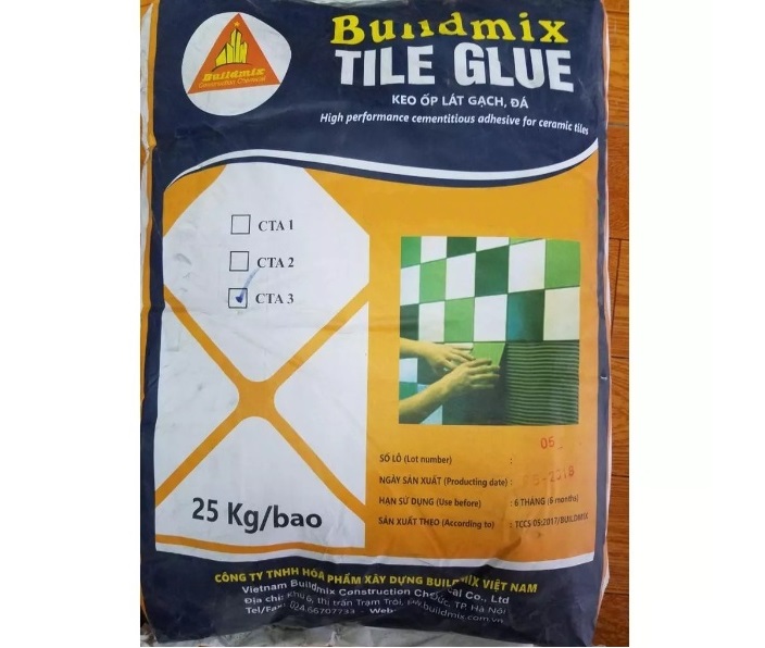 Keo dán gạch Buildmix Tile Glue CTA3 - Bao 25kg